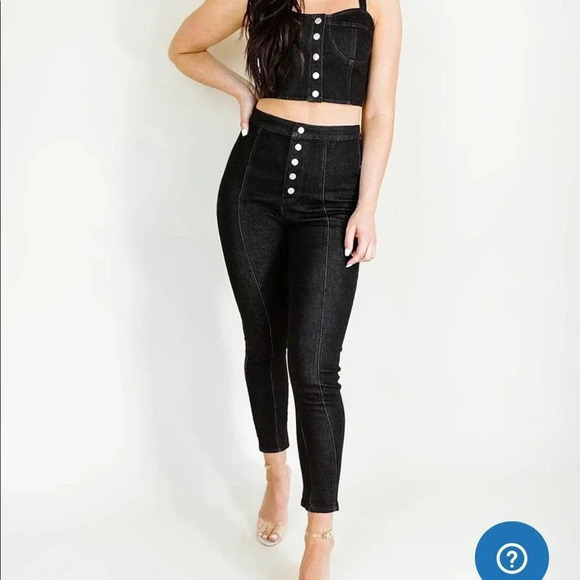 NEW Kittenish Delaney Black Denim Pants - Picture 4 of 5